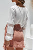 Hollow V Neck Puff Sleeve Blouse