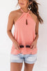 Solid Halter Neck Blouse