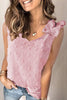 Textured Ruffle Sleeveless Tank