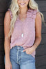 Textured Ruffle Sleeveless Tank
