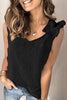 Textured Ruffle Sleeveless Tank
