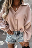 Solid Button Puff Long Sleeve Shirt