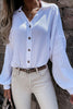 Solid Button Puff Long Sleeve Shirt