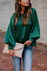 Satin Lantern Sleeve Blouse
