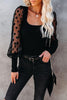 Keep You Up To Date Polka Dot Sleeve Top