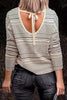 Bow Open Back Stripe Sweater