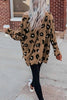 Dew Shoulder Leopard Loose Blouse