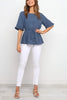 Flares Half Sleeve Drawstring Blouse