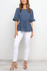Flares Half Sleeve Drawstring Blouse