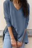 V Neck Waffle Knit Tunic