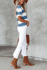 Wide Stripe O Neck Tee