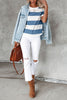 Wide Stripe O Neck Tee