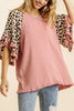 Leopard Layered Sleeves Blouse