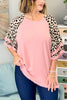 Leopard Layered Sleeves Blouse