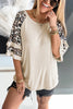 Leopard Layered Sleeves Blouse