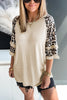 Leopard Layered Sleeves Blouse