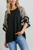 Leopard Layered Sleeves Blouse