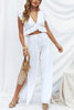 Ruffles Crop Slit Pants Set
