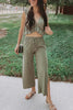 Ruffles Crop Slit Pants Set