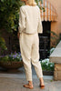 Linen O Neck Long Sleeve Pants Set