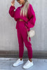 Solid Loose Hoodie Jogger Sets