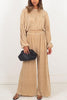 Pleated Crop Blouse Wide Leg Pants Set