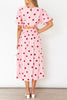 Polka Dot Puff Sleeve Maxi Skirts Set