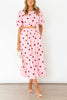 Polka Dot Puff Sleeve Maxi Skirts Set