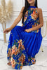 Life In Floral Pleated Halter Neck Maxi Dress