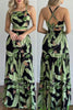 Sleeveless Backless Crop Tops Maxi Skirt Sets