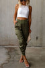 Satin High Waist Pocketed Joggers