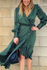 Ruffle Trim Wrap Maxi Dress