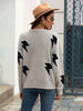 Women's Jacquard Round Neck Pullover Sweater