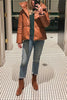 Hide Quilted Stand Collar Button Coat