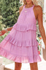 Smocked Halter Tiered Babydoll Dress
