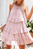 Smocked Halter Tiered Babydoll Dress