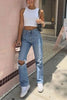 Broken Hole Straight Leg Jeans