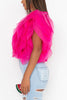 Ruffled Feathers Sleeveless Tulle Top
