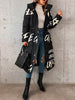 Fashion Letter Print Bandage Hooded Long Padded Coat/Down Coat