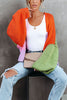 Oversized Colorblock Knit Cardigan