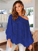 Irregular Loose Lantern Sleeve Hollow Sweater