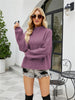 Fashion Solid Color Button Rope Loose Pullover High Neck Knitted Sweater