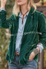Solid Velvet One Button Long Sleeve Blazer