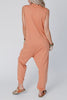 V Neck Solid Sleeveless Pocket Jumpsuit