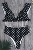 Dot Print Ruffles High Waist Bikini Set