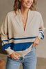 Oversized Stripe Half Zip Sweater