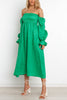 Off Shoulder Smocked Midi Dress