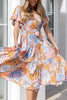 Print Ruffles Wrap Maxi Dress