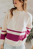 Oversized Stripe Half Zip Sweater