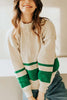 Oversized Stripe Half Zip Sweater